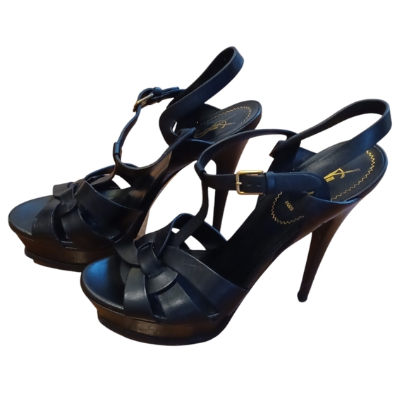 Yves Saint Laurent Leather T-Strap Sandals - Picture 4 of 8